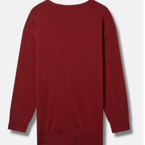 Torrid Fizz The Season Cozy Fleece Sweatshirt -Wine - Torrid 3 - NWT - Picture 3 of 10